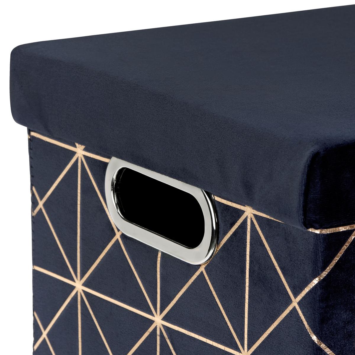 WÄSCHETONNE Pandora 50 Liter - Goldfarben/Dunkelblau, MODERN, Karton/Textil (39/54/29cm) - Luca Bessoni