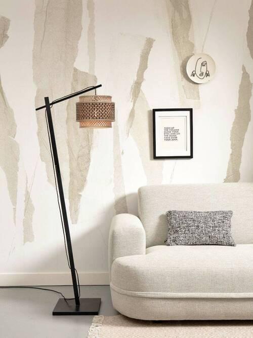 Stehleuchte Bhutan/Fs/Ad/B/2520/Bn - Schwarz/Naturfarben, Trend, Holz (150/31/55cm) - Good & Mojo