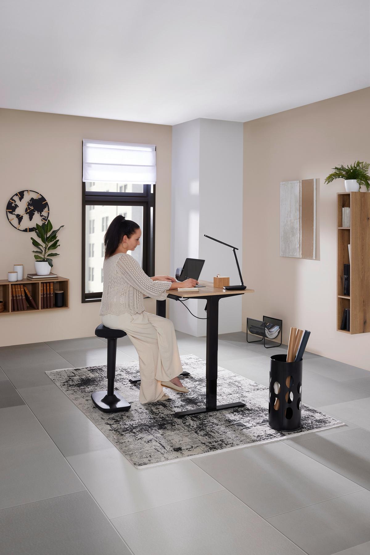 Psaci stůl EMIL II - černá/dub artisan, Moderní, kov/kompozitní dřevo (120/72-118/60cm) - Mömax