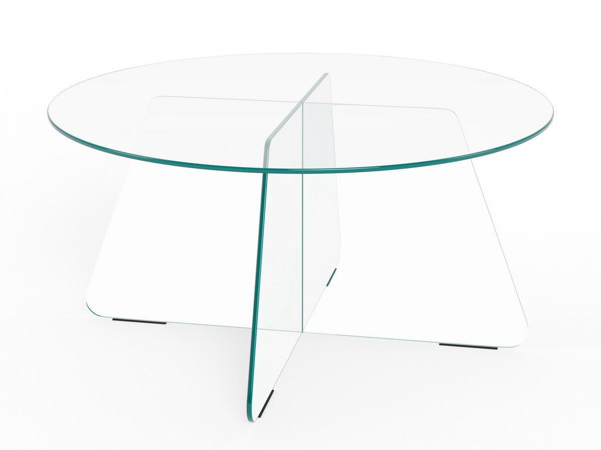 KONFERENČNÝ STOLÍK SAMOS - číra, Design, sklo (80/80/40cm) - MID.YOU