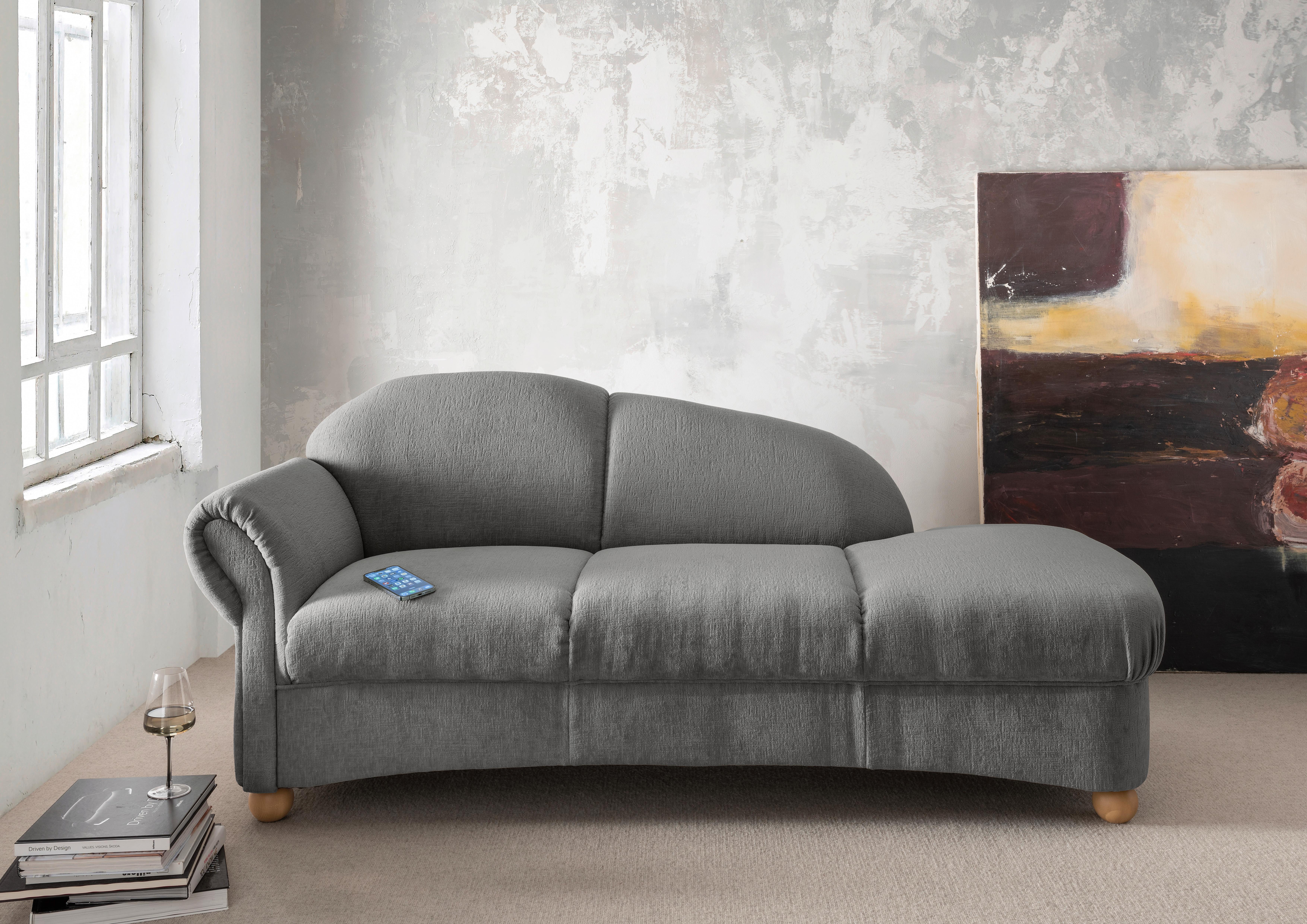 Ottomane Torello Graubraun B: 86cm - Wildeiche/Graubraun, KONVENTIONELL, Textil (86/84/190cm) - Livetastic