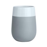 Zahnputzbecher Malta 22050100 - Weiß/Grau, MODERN, Keramik (8/11/8cm) - Wenko