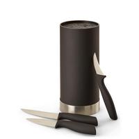 Messerblock Schwarz/Silbern Kunststoff 4-Teilig - Silberfarben/Schwarz, Basics, Kunststoff (11/22cm) - Echtwerk