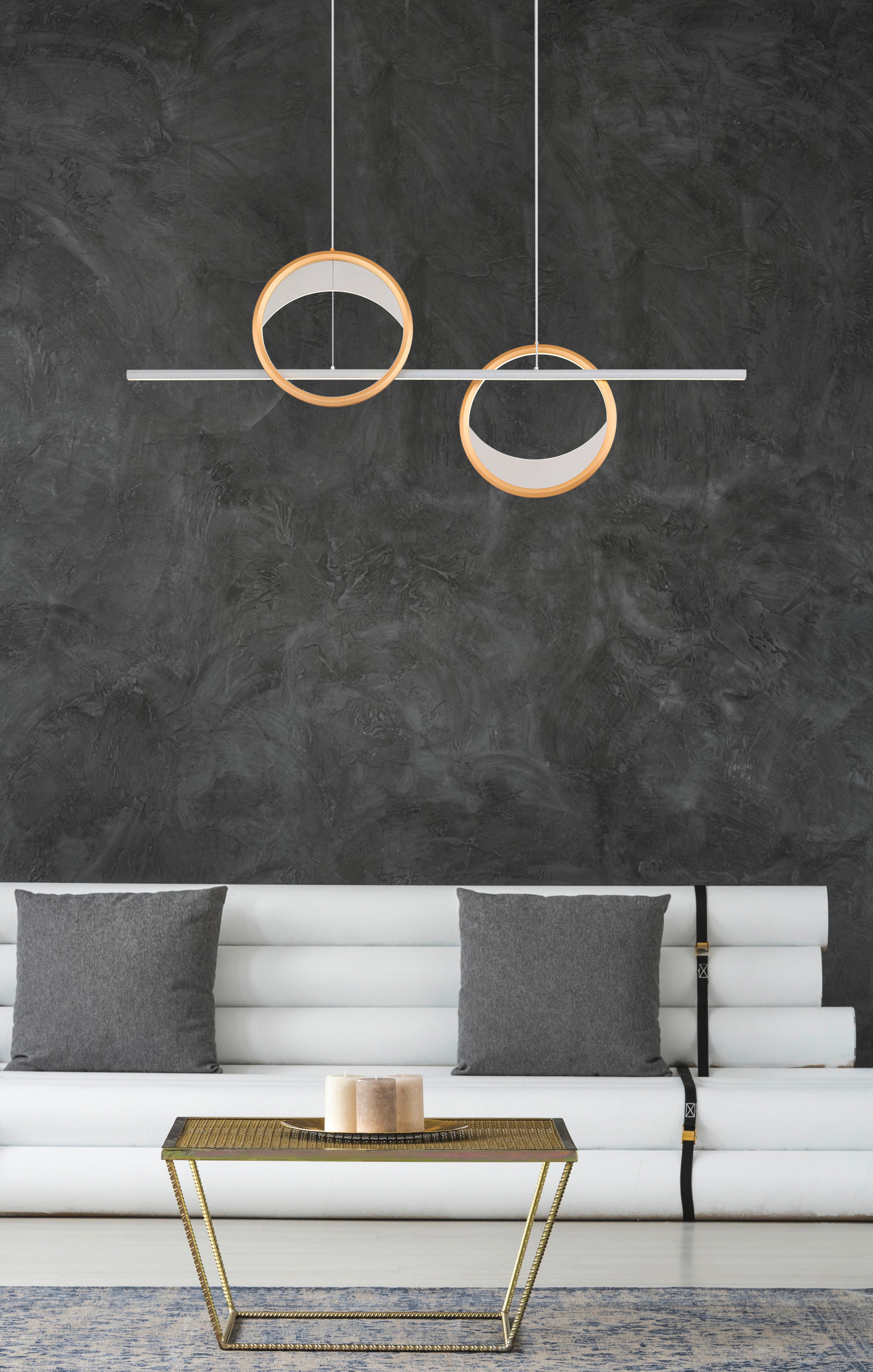 LED-Hängeleuchte 67333-40h - Klar/Silberfarben, Design, Kunststoff/Metall (120,4/10,5/120cm) - Globo