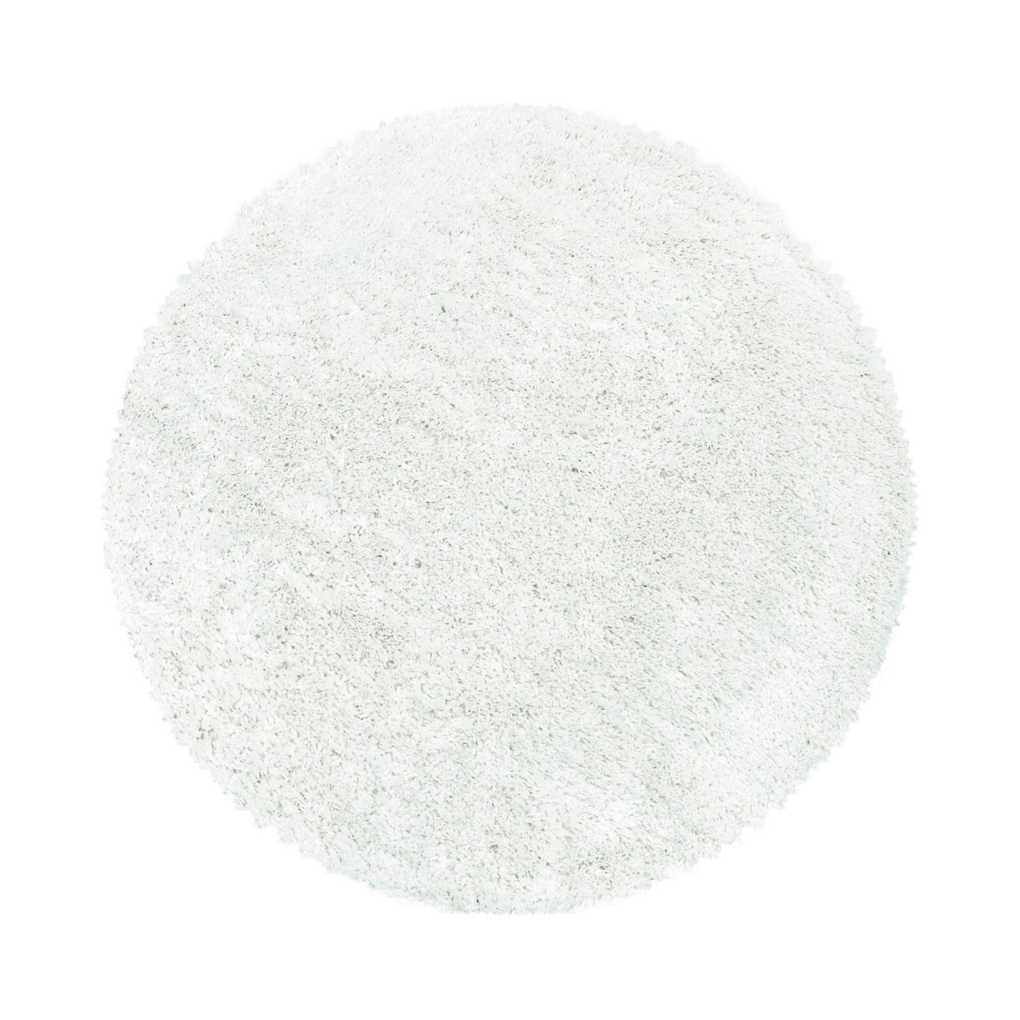 Hochflor Teppich Weiß Fluffy rund Ø 80 cm - Weiß, Basics, Textil (80cm) - Ayyildiz 