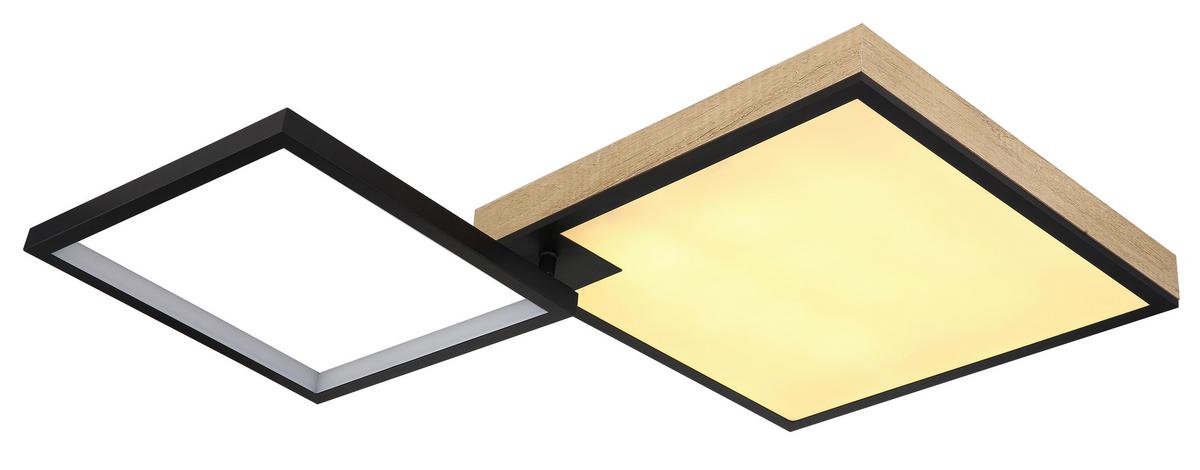 Led-deckenleuchte 41392-40 - Dunkelbraun/Opal, Design, Holzwerkstoff/Kunststoff (85,5/55/10cm) - Globo