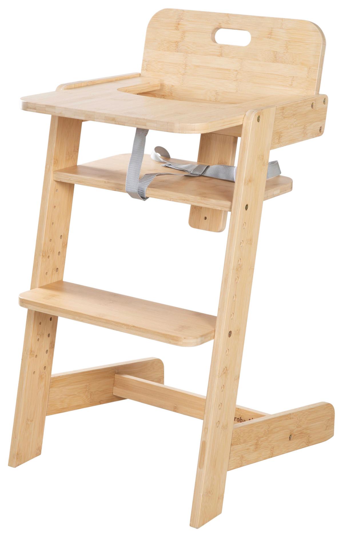 Hochstuhl Luna Bambus Masiv Mitwachsend - Naturfarben, Basics, Holz (45/86/50cm) - Roba