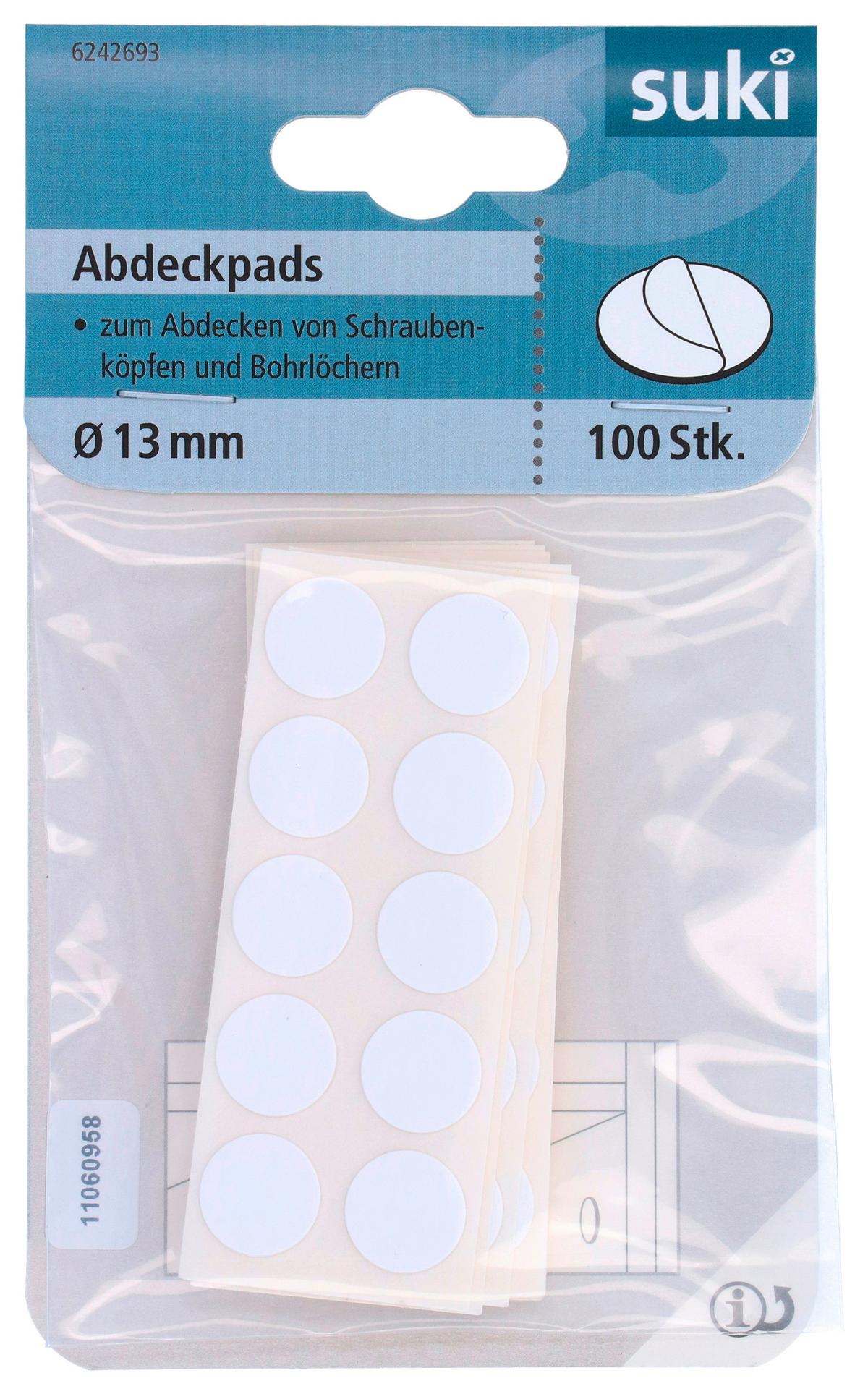 Abdeckpad Klebend 13 Mm 100 Stk. - Weiß, Kunststoff (8,5/14,5/1cm)