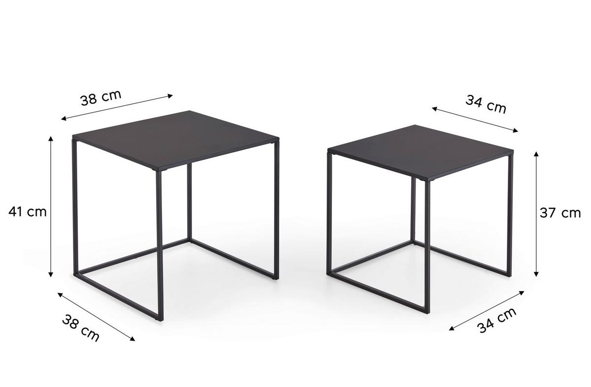 Couchtisch Schwarz B: 38 cm - Schwarz, Design, Metall (38/41/38cm) - MID.YOU