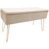 Hockerbank Scarlett Creme H: 42 cm mit Stauraum - Weiß, Design, Textil (75/42/30cm) - Echtwerk