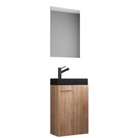 Gästebad Slito Bl - Schwarz/Sonoma Eiche, MODERN, Glas/Keramik (41cm) - MID.YOU