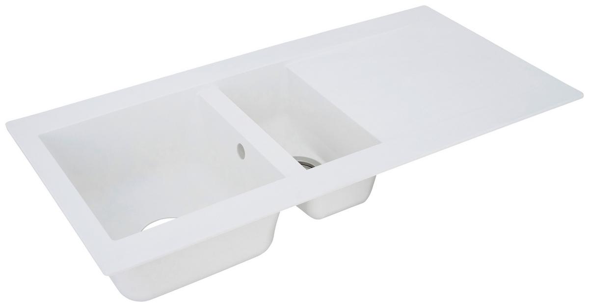 Spüle Respekta Einbauspüle Denver - Weiß, Trend, Glas/Kunststoff (100/20/50cm) - Respekta