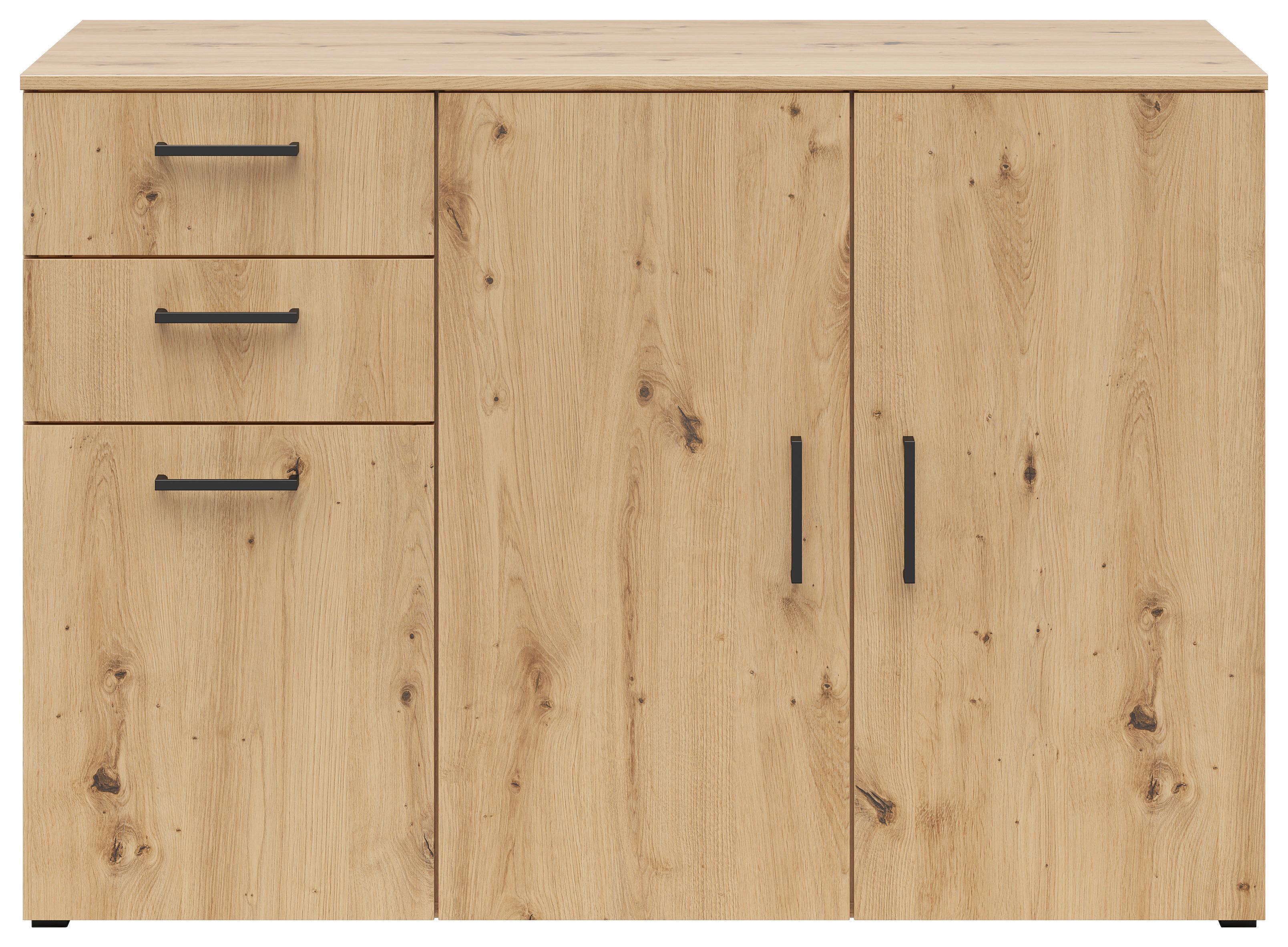 Kommode Multi,cab.3D/2drawers,s588-Kom - Anthrazit/Eiche Artisan, MODERN, Holzwerkstoff (120/83/52cm)