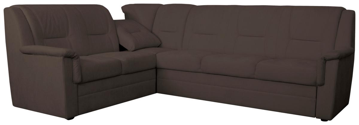 ECKSCHLAFSOFA Rafael, Braun S: 279x224cm - Beige/Schwarz, Trend, Textil (279/224cm)