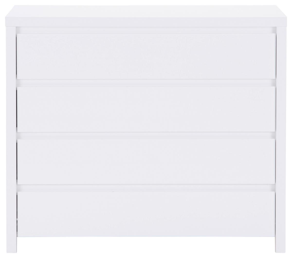 Kommode B: 105 cm Larios, Weiß - Weiß, MODERN, Holzwerkstoff (105/91/40cm)