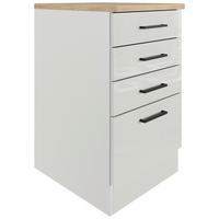 Spodní skříňka se zásuvkami LEVI - šedá/černá, Moderní, kov/kompozitní dřevo (50/86/60cm) - FlexWell