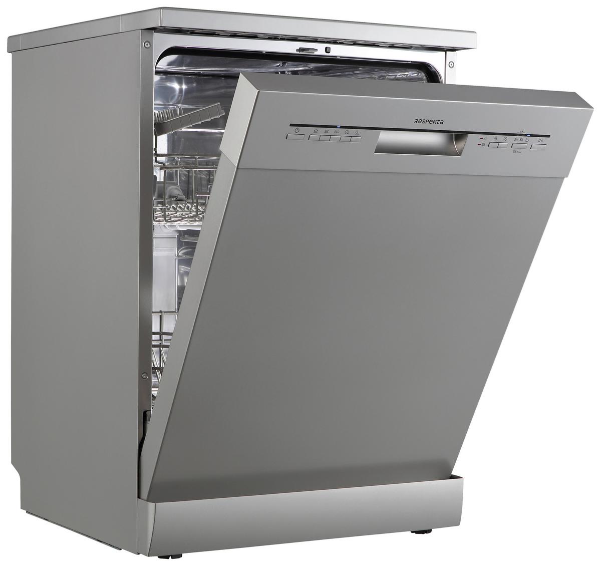 Geschirrspüler Silberfarben B: 59,8 Cm - Silberfarben, Basics, Kunststoff/Metall (59,8/84,5/60cm) - Respekta