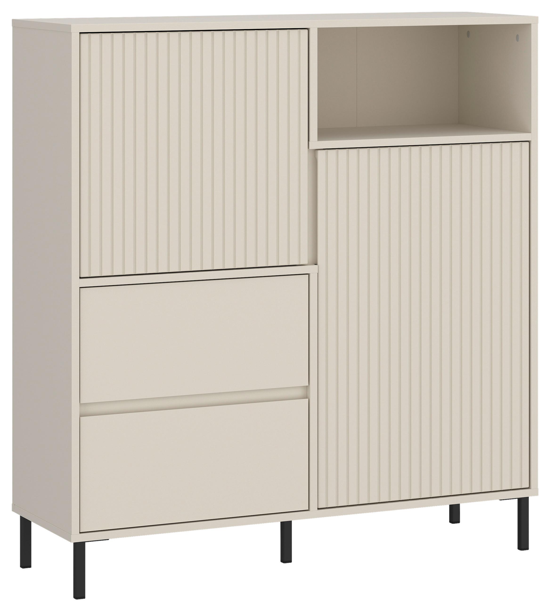 Kommode Avenale Kaschmir B: 105,4 Cm - Kaschmir/Schwarz, Trend, Holzwerkstoff (105,4/117,2/40cm)