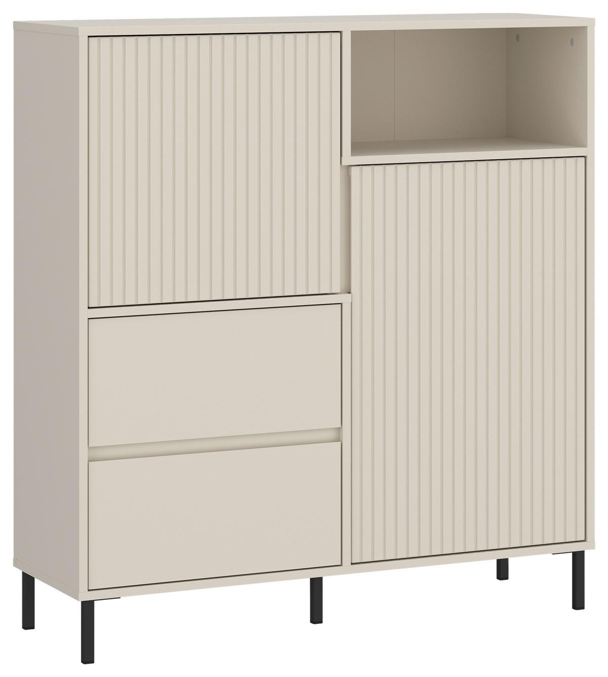 Kommode Avenale Kaschmir B: 105,4 Cm - Kaschmir/Schwarz, Trend, Holzwerkstoff (105,4/117,2/40cm)