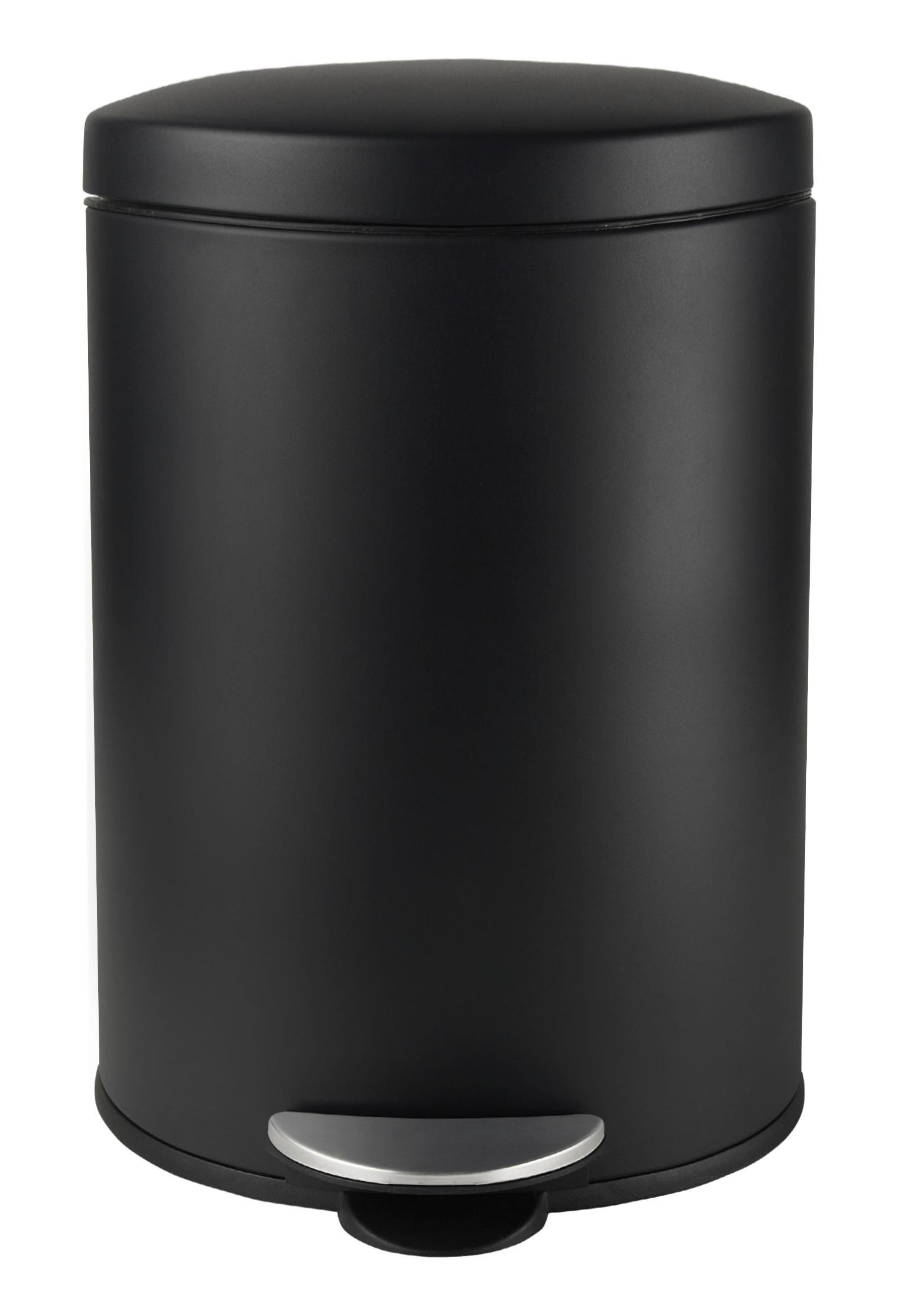 Nášlapný koš James, 5l - černá, Konvenční, kov/plast (20,5/29cm) - Modern Living