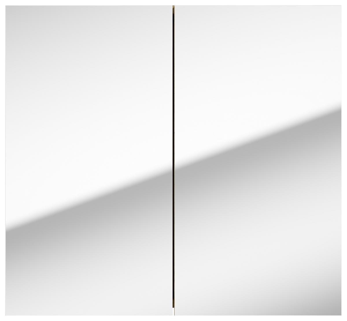 Spiegelschrank Locca Sps 2-Türig Eiche Dekor - Eichefarben/Transparent, KONVENTIONELL, Glas/Holzwerkstoff (65/60/15cm) - MID.YOU