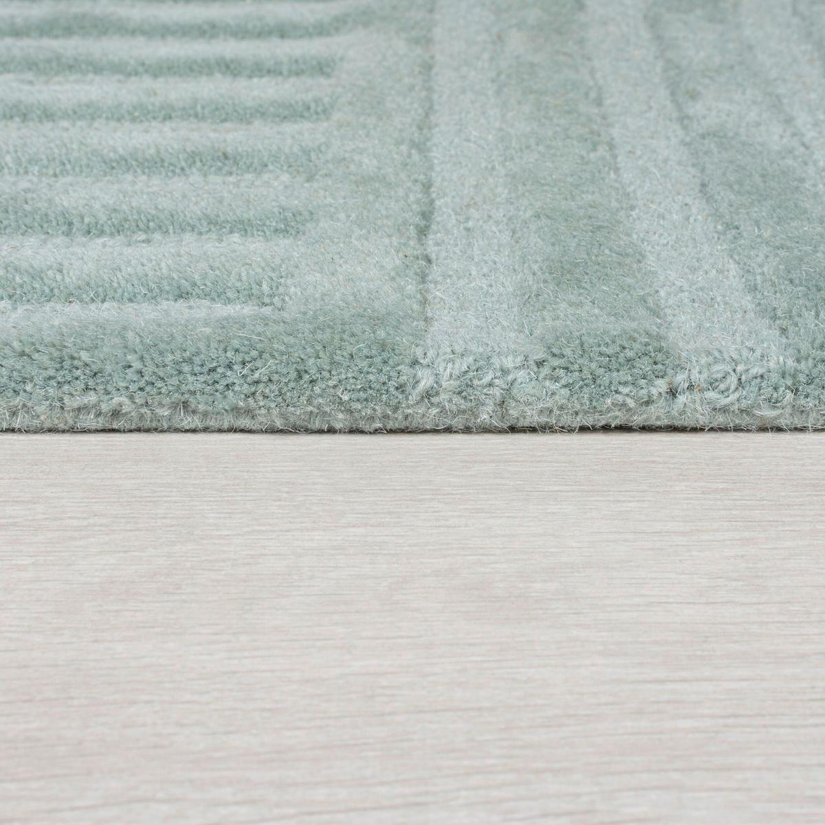 Wollteppich Hellblau 230x160 cm - Hellblau, Basics, Textil (230/160cm)