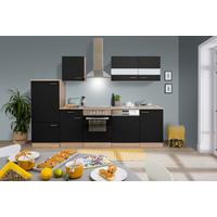 Küchenzeile ohne Geräte B: 280 cm Schwarz/Eiche Dekor - Eichefarben/Schwarz, Basics, Holzwerkstoff (280/200cm) - Respekta