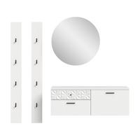 Garderobe Prisma Weiß B: 172 cm - Weiß, Design, Glas/Holzwerkstoff (172/192/34cm) - MID.YOU