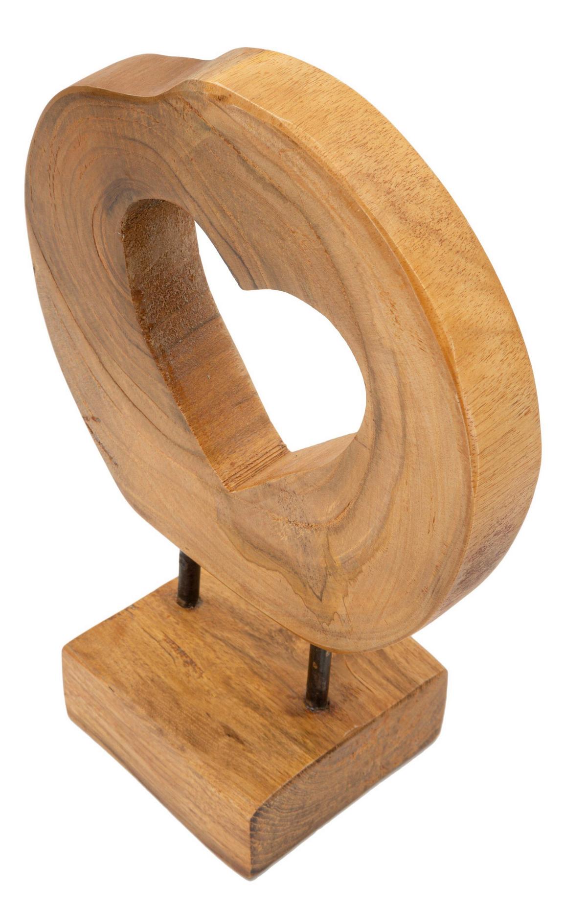 Skulptur Hasi Teak Braun, B: 20 cm - Braun, Basics, Holz (20/28/10cm)