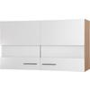 Küchenoberschrank Merle Weiß/Eiche Dekor B:100cm - Eichefarben/Weiß, Basics, Glas/Holzwerkstoff (100/56,1/34,6cm) - Respekta