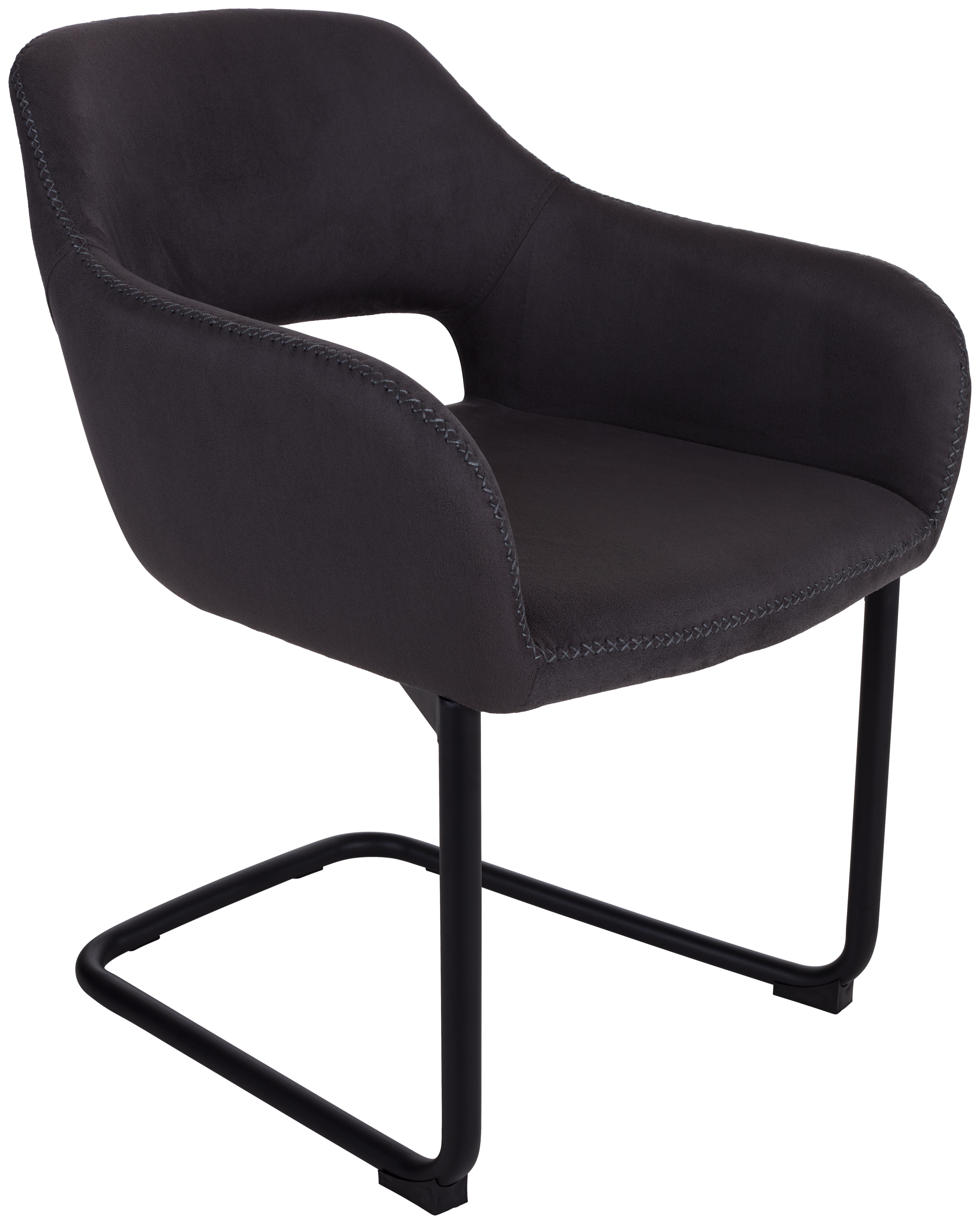 Schwingstuhl Sandy - Schwarz/Grau, MODERN, Textil/Metall (58/80/59cm) - Luca Bessoni