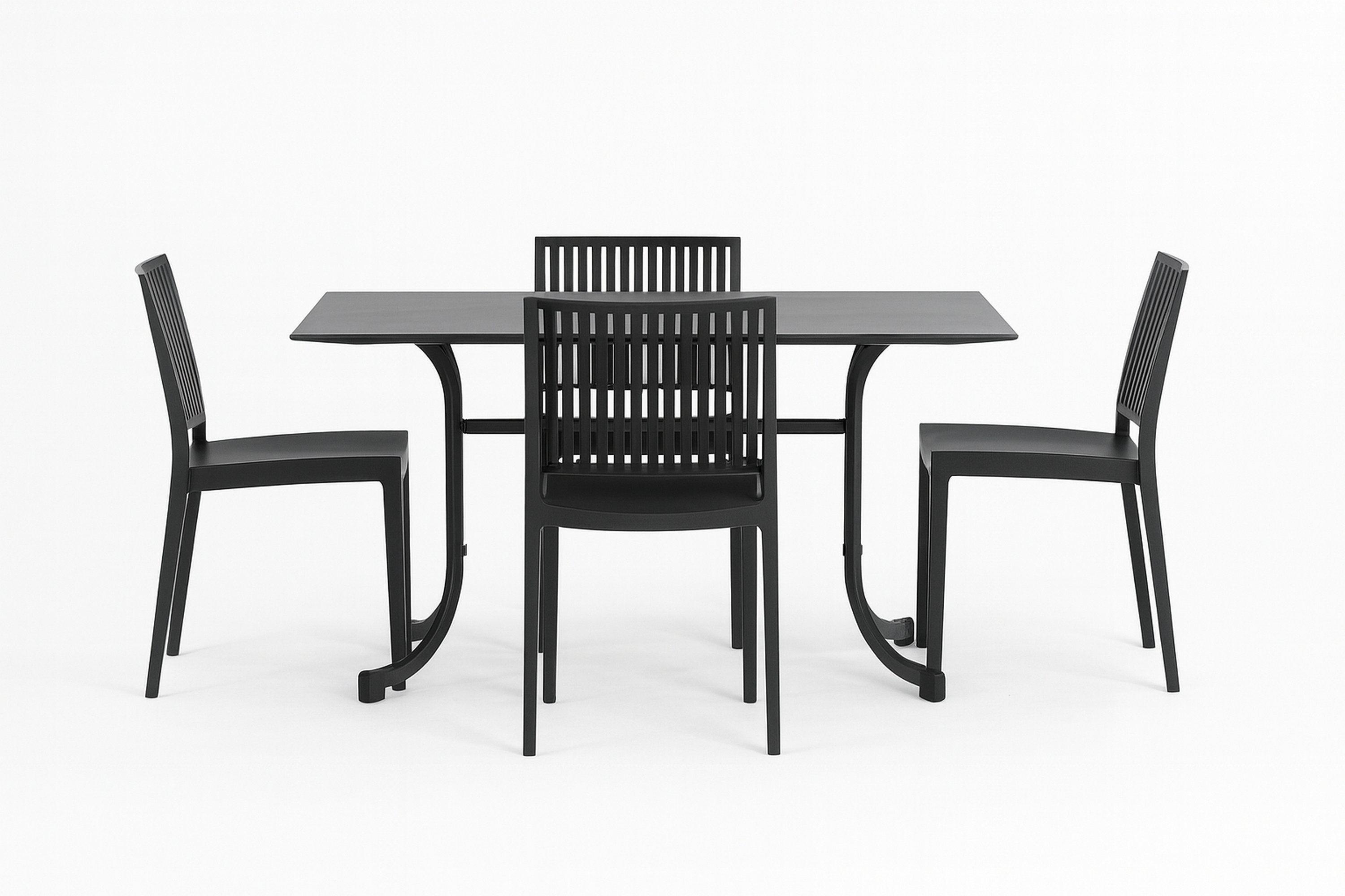 Gartengarnitur T20136 - Anthrazit, Basics, Holzwerkstoff/Kunststoff (57/80/56cm) - Siena Garden