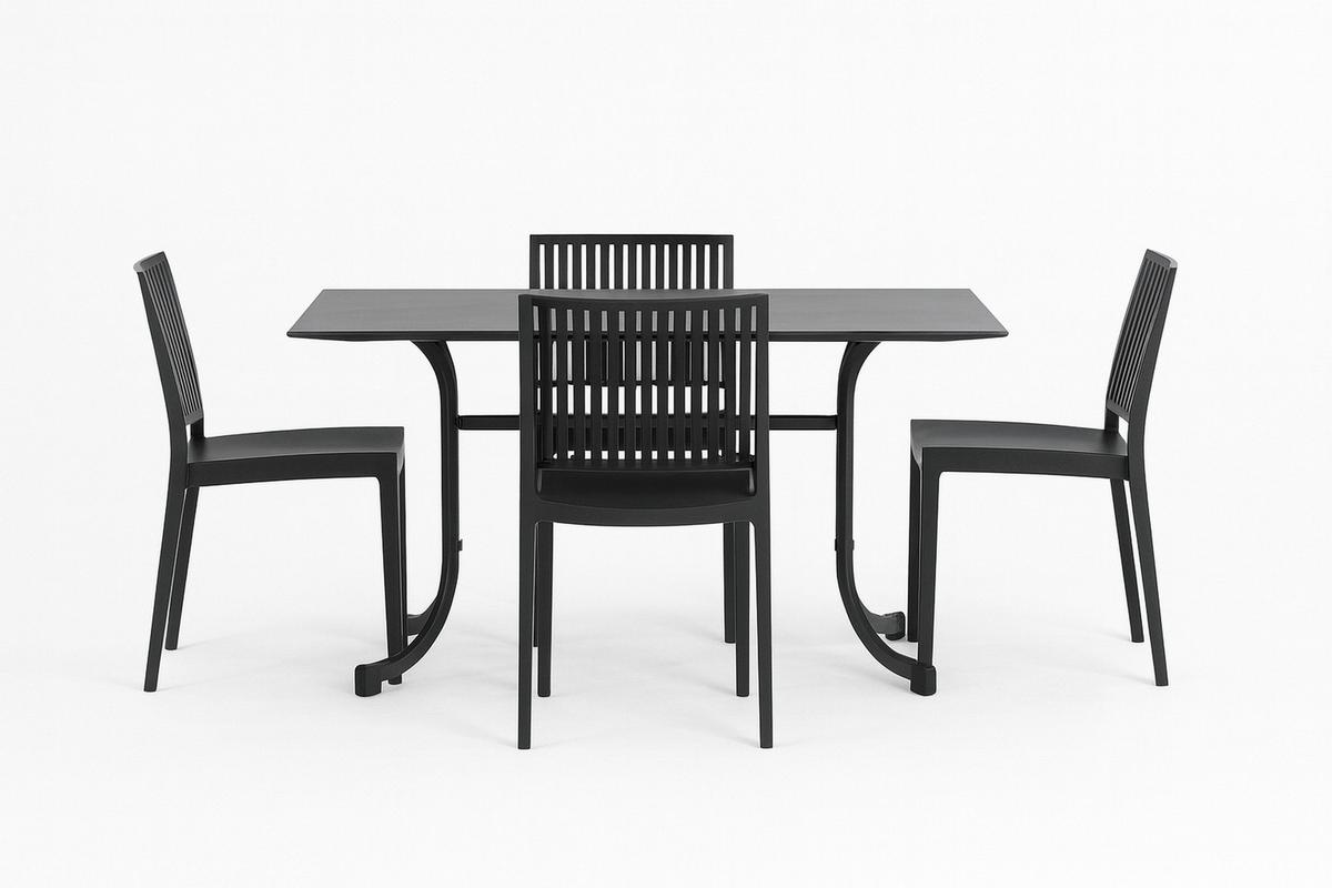 Gartengarnitur T20136 - Anthrazit, Basics, Holzwerkstoff/Kunststoff (57/80/56cm) - Siena Garden