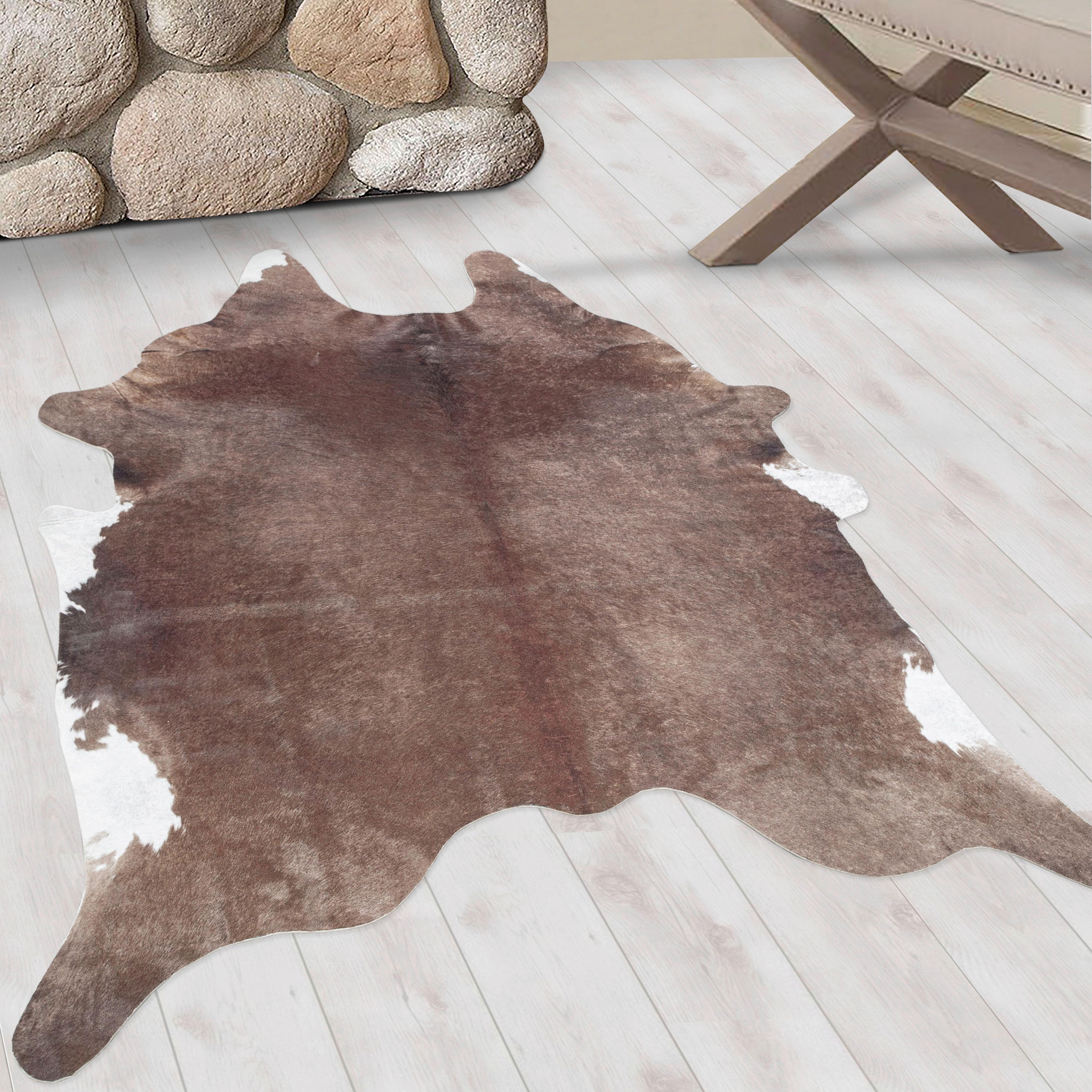 Fellteppich Etosha - Braun/Weiß, Design, Textil (100/135cm) - Novel