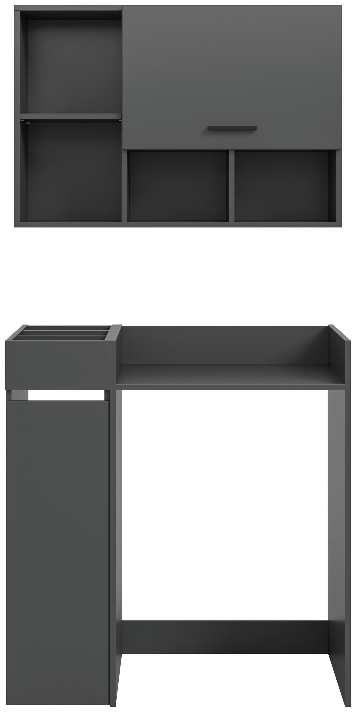 Waschmaschinenschrank Free Anthrazit B: 95cm - Anthrazit/Schwarz, Basics, Holzwerkstoff (95/195/60cm) - MID.YOU