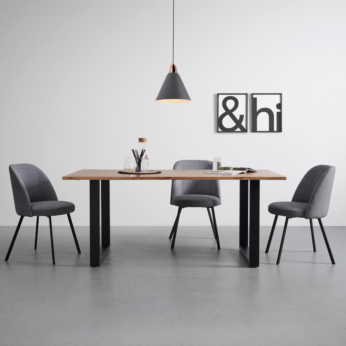 Jídelní stůl z akácie Malmo 180x90cm - černá/barvy akácie, Moderní, kov/dřevo (180/90/76cm) - Bessagi Home