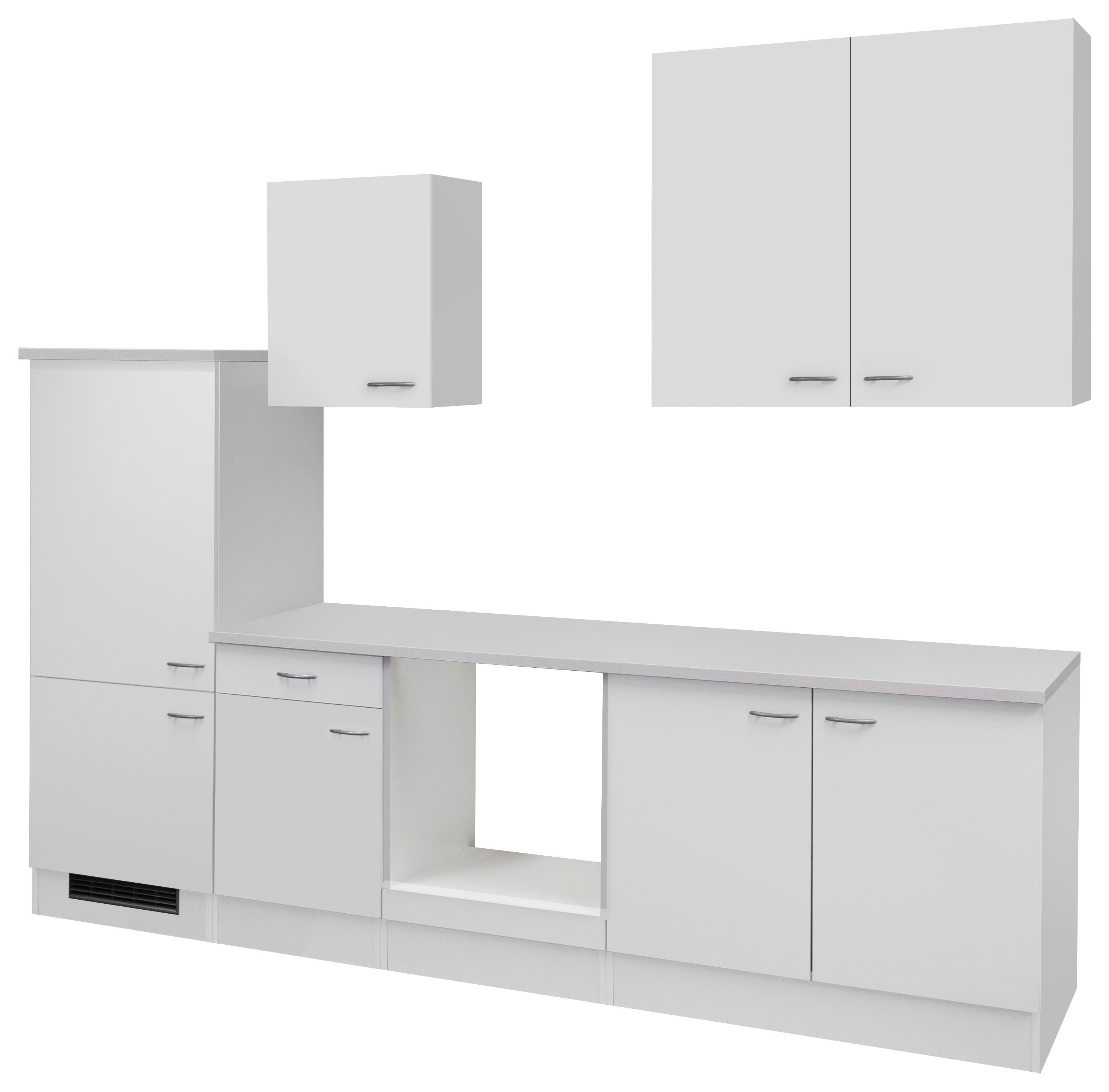 Küchenzeile Wito ohne Geräte 270 cm Weiß - Weiß, KONVENTIONELL, Holzwerkstoff (270cm) - FlexWell