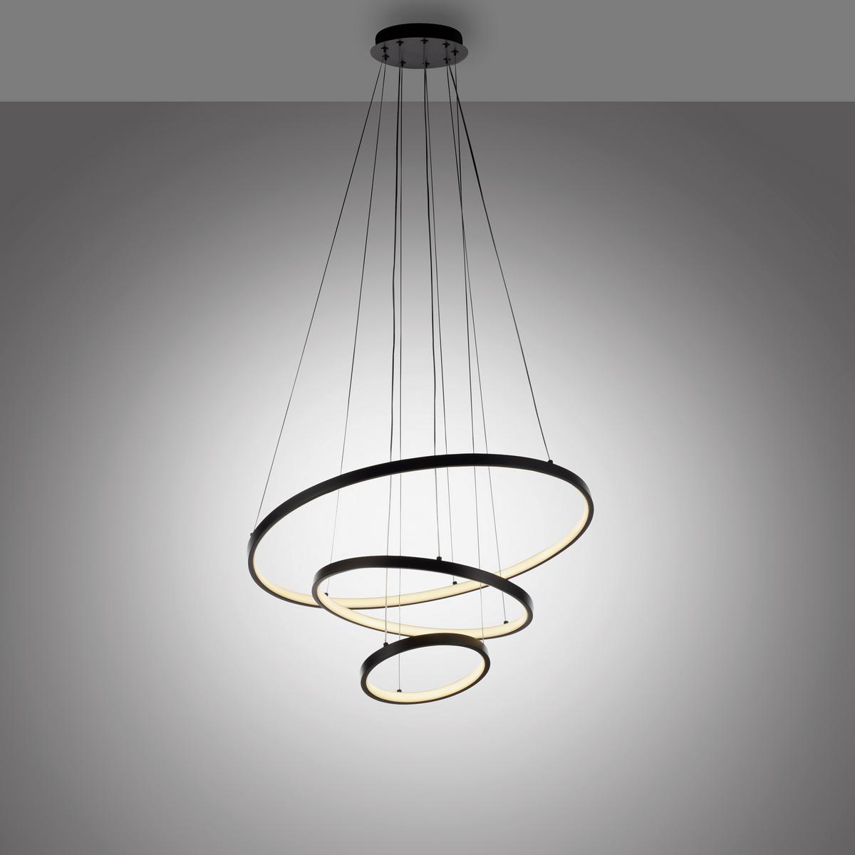 Led-pendelleuchte 15070-18 - Schwarz, Design, Kunststoff/Metall (60,5/60,5/150cm)