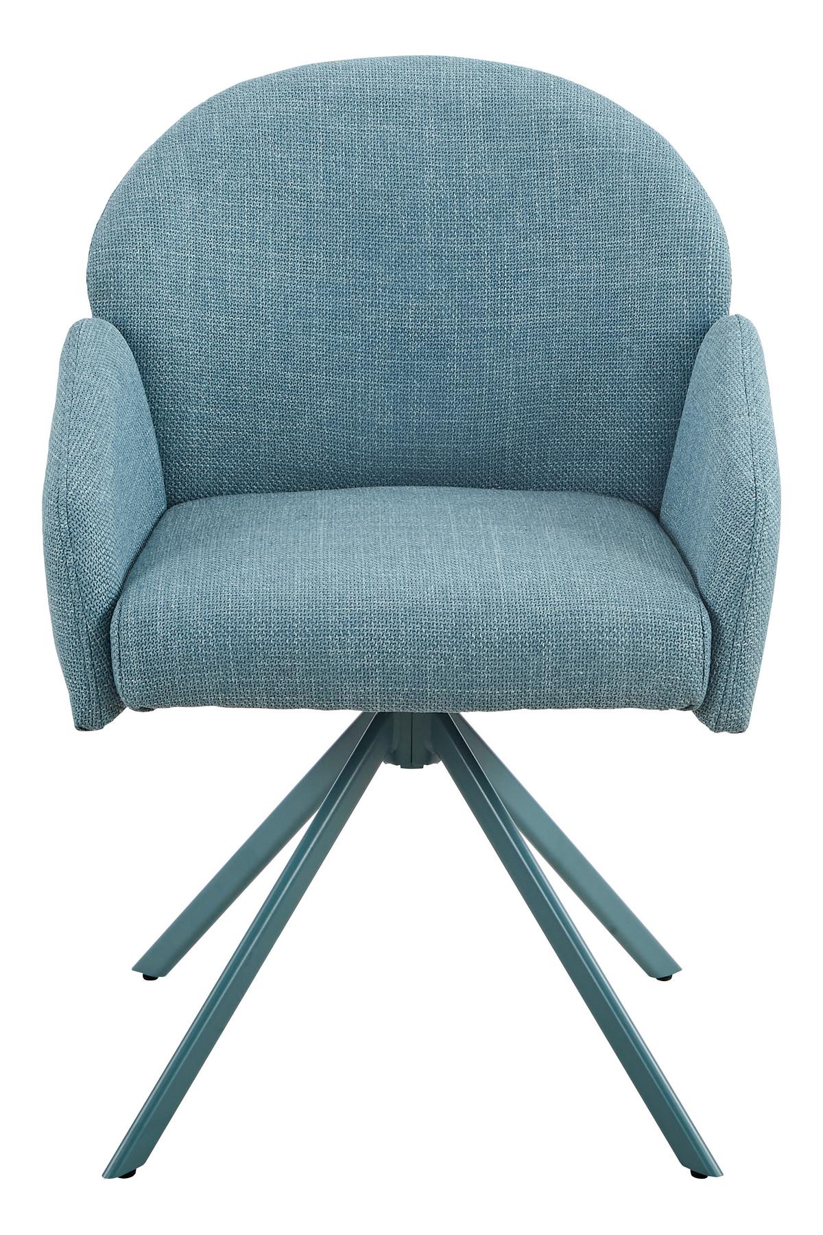 Armlehnstuhl-set Holly S 2er-Set - Petrol, MODERN, Textil/Metall (56,5/84/61cm) - MID.YOU