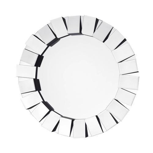 Wandspiegel Fortuna Rund 80 cm Metallrahmen Silberfarben - Silberfarben, Basics, Glas/Metall (80/80/5cm) - Kayoom