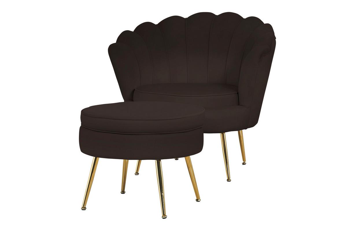 Sessel Schwarz B: 76 Cm - Goldfarben/Schwarz, MODERN, Textil (76/78/76cm) - Livetastic