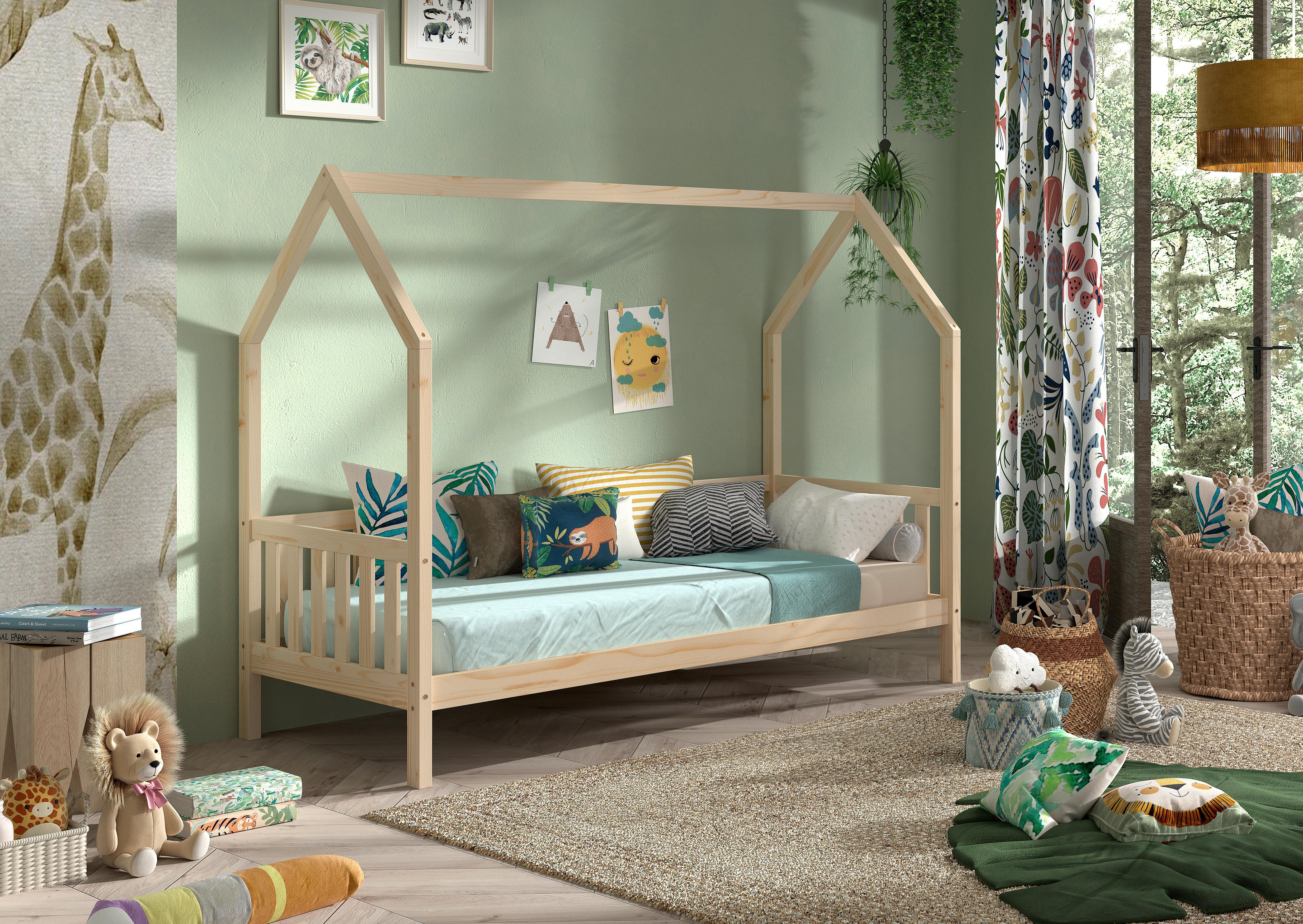 Hausbett Cabane Kieferfarben 90x200cm - Naturfarben/Kieferfarben, Natur, Holz (90/200cm) - Vipack