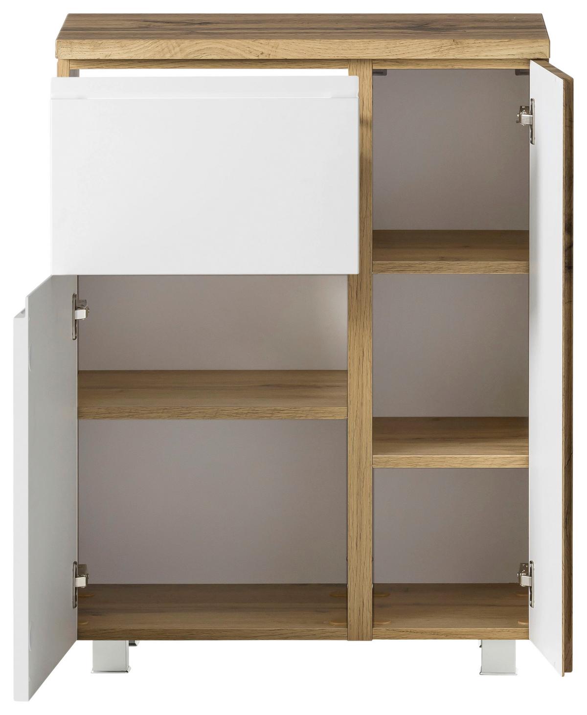 Hängeschrank Varese BxH: 65 79cm Weiß/Wotaneiche Dekor - Eiche Wotan/Weiß, MODERN, Holzwerkstoff (65/79/35cm) - Held