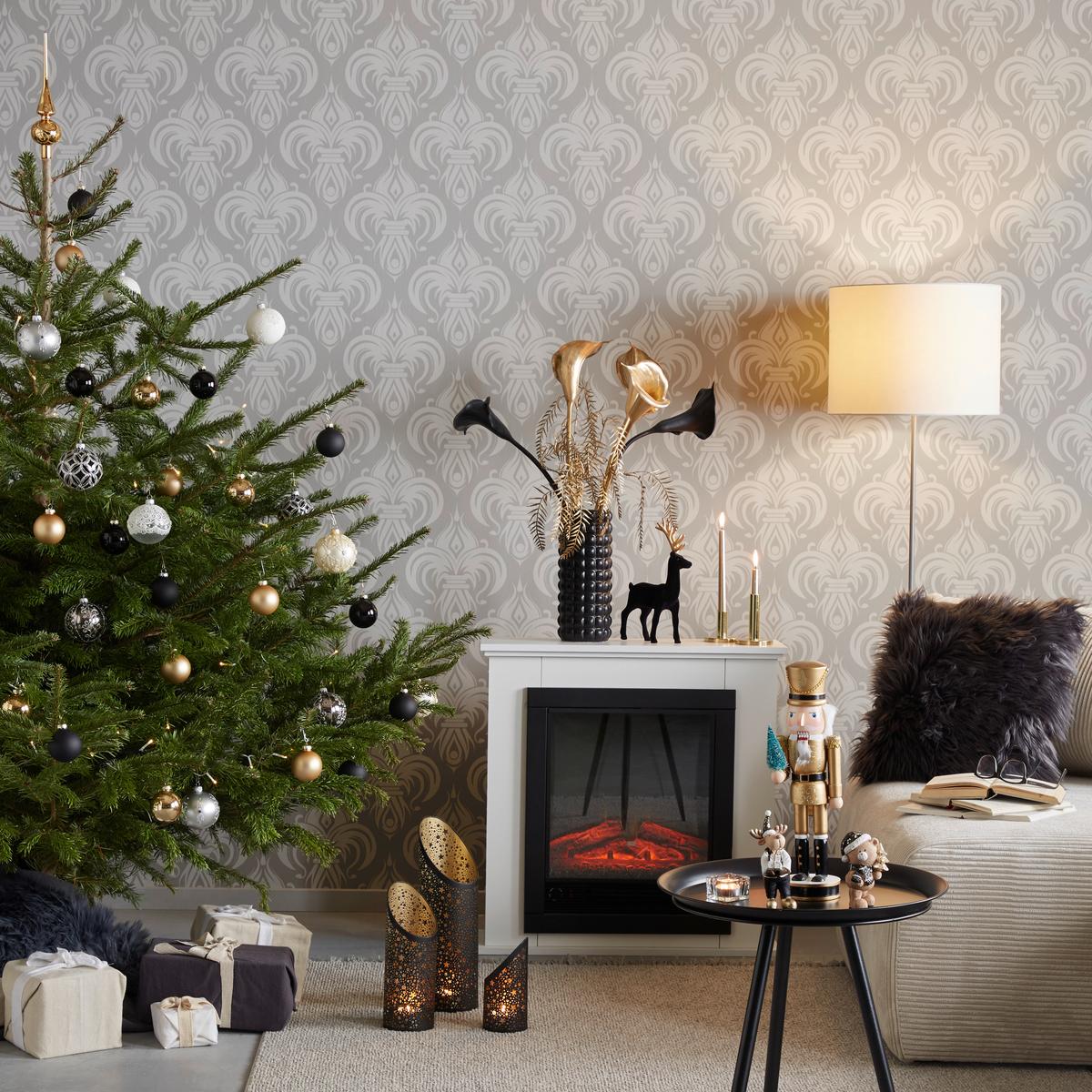 Weihnachtsdeko Pfefferzweig Kunststoff H: ca. 75cm - Goldfarben/Braun, MODERN, Kunststoff (75cm)