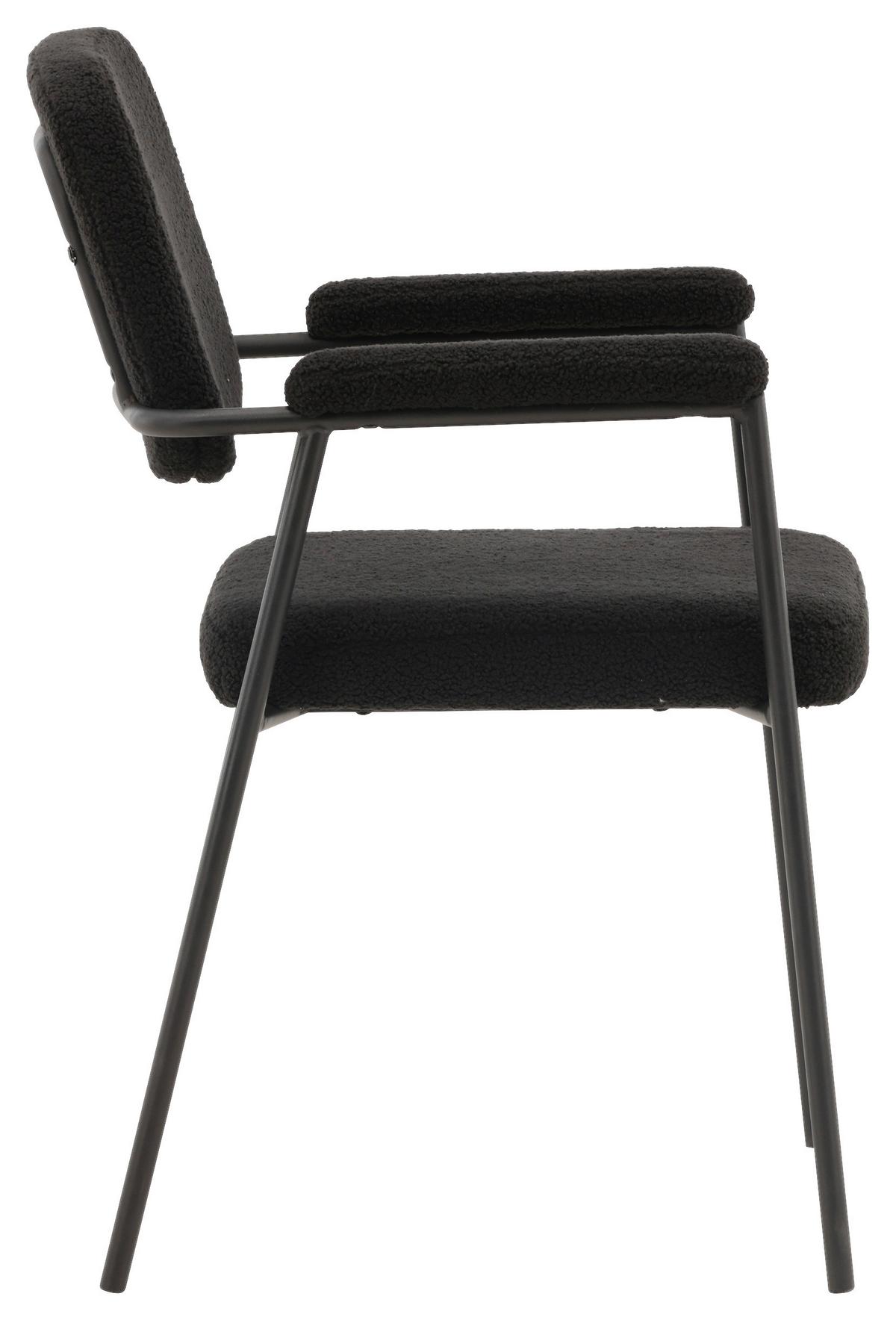 Stuhl-Set Yesterday - Schwarz, Design, Textil/Metall (58/90/61cm) - Livetastic