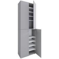 Schuhschrank Lona Grau B: 70 cm - Schwarz/Grau, Design, Holzwerkstoff (70/220/40cm) - MID.YOU