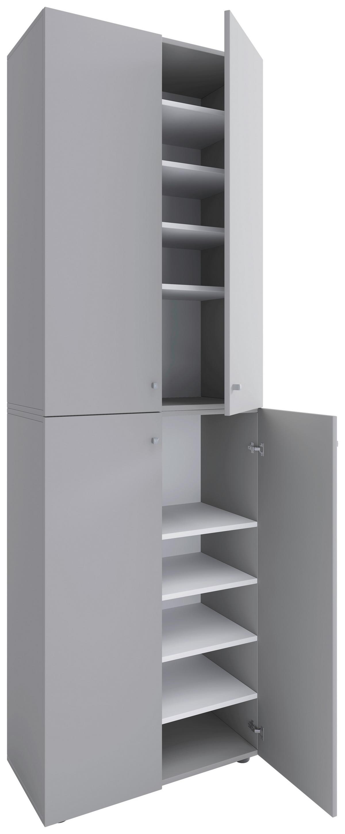 Schuhschrank Lona Grau B: 70 cm - Schwarz/Grau, Design, Holzwerkstoff (70/220/40cm) - MID.YOU