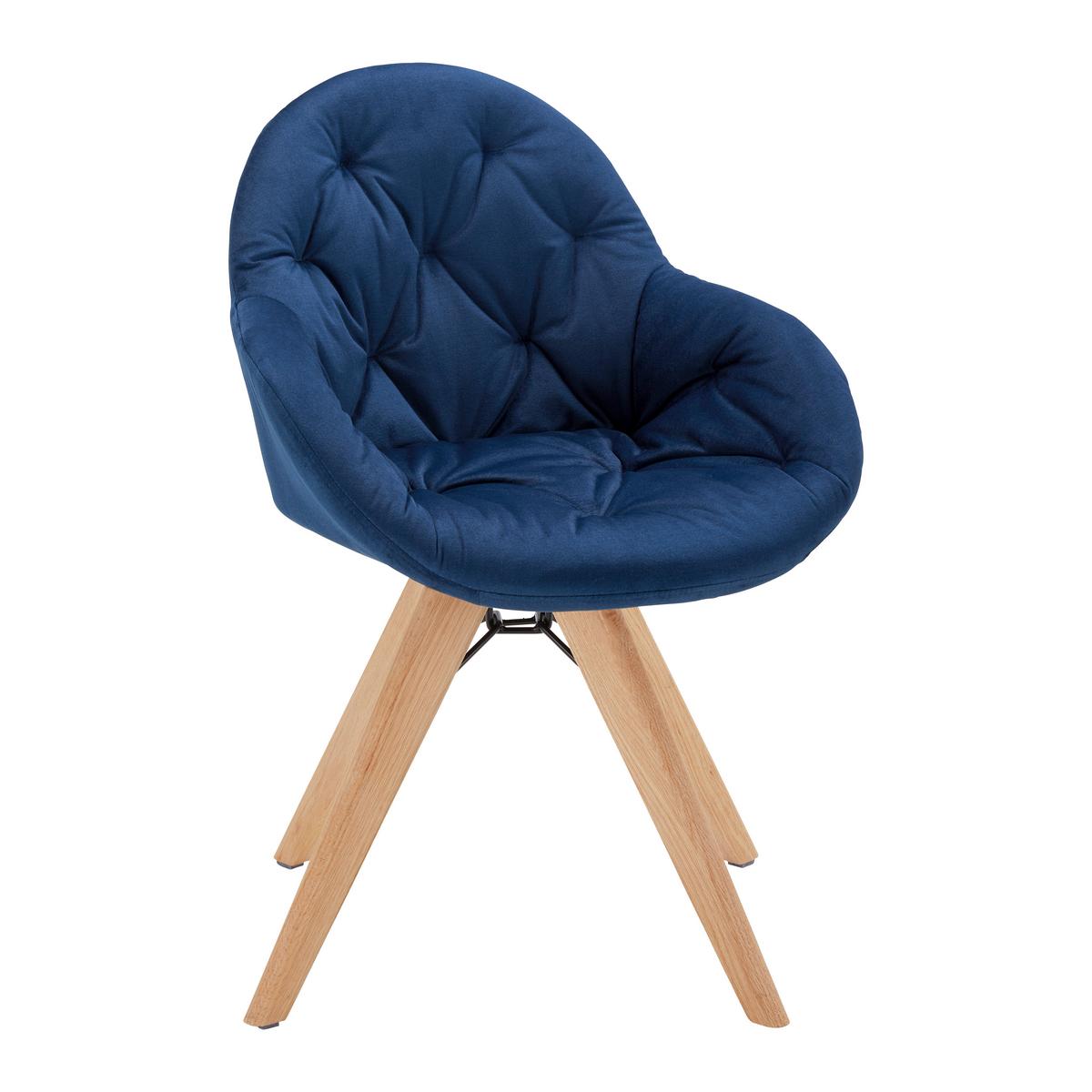 Jedálenská stolička LORE modrá - modrá/prírodná farba, Modern, kov/drevo (59/84/60cm) - Livetastic