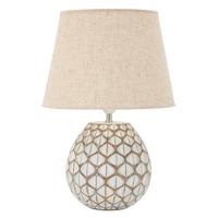 Tischleuchte Tibet Resin Weiß B: 35 Cm - Weiß, Basics, Kunststoff/Textil (35/52/35cm)