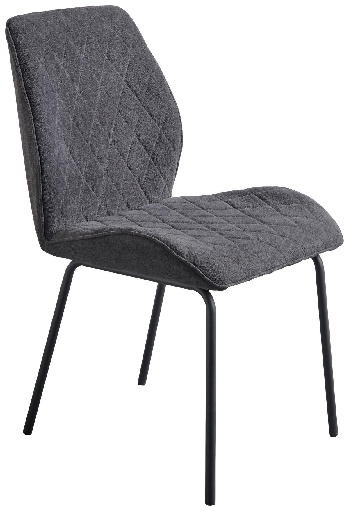 Négylábú Szék Hilde Am Lz 06 - fekete/sötétszürke, Konventionell, textil/fa (51/87/61cm)